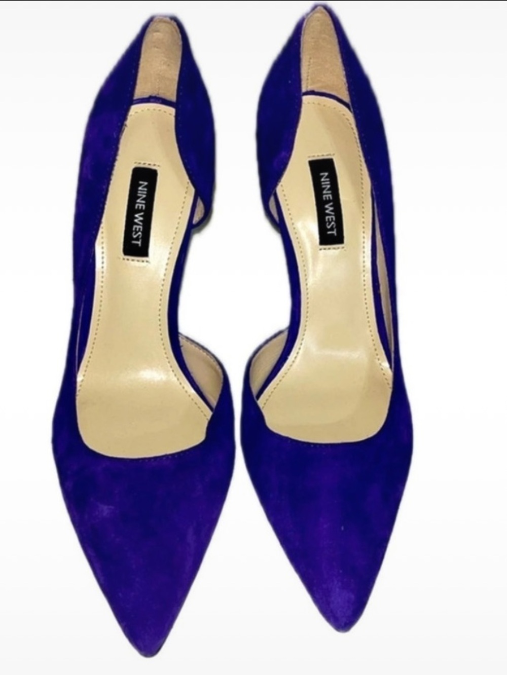 Nine West Folowe d’Orsay Suede Pointed Toe Pumps Indigo Blue Purple 7.5M